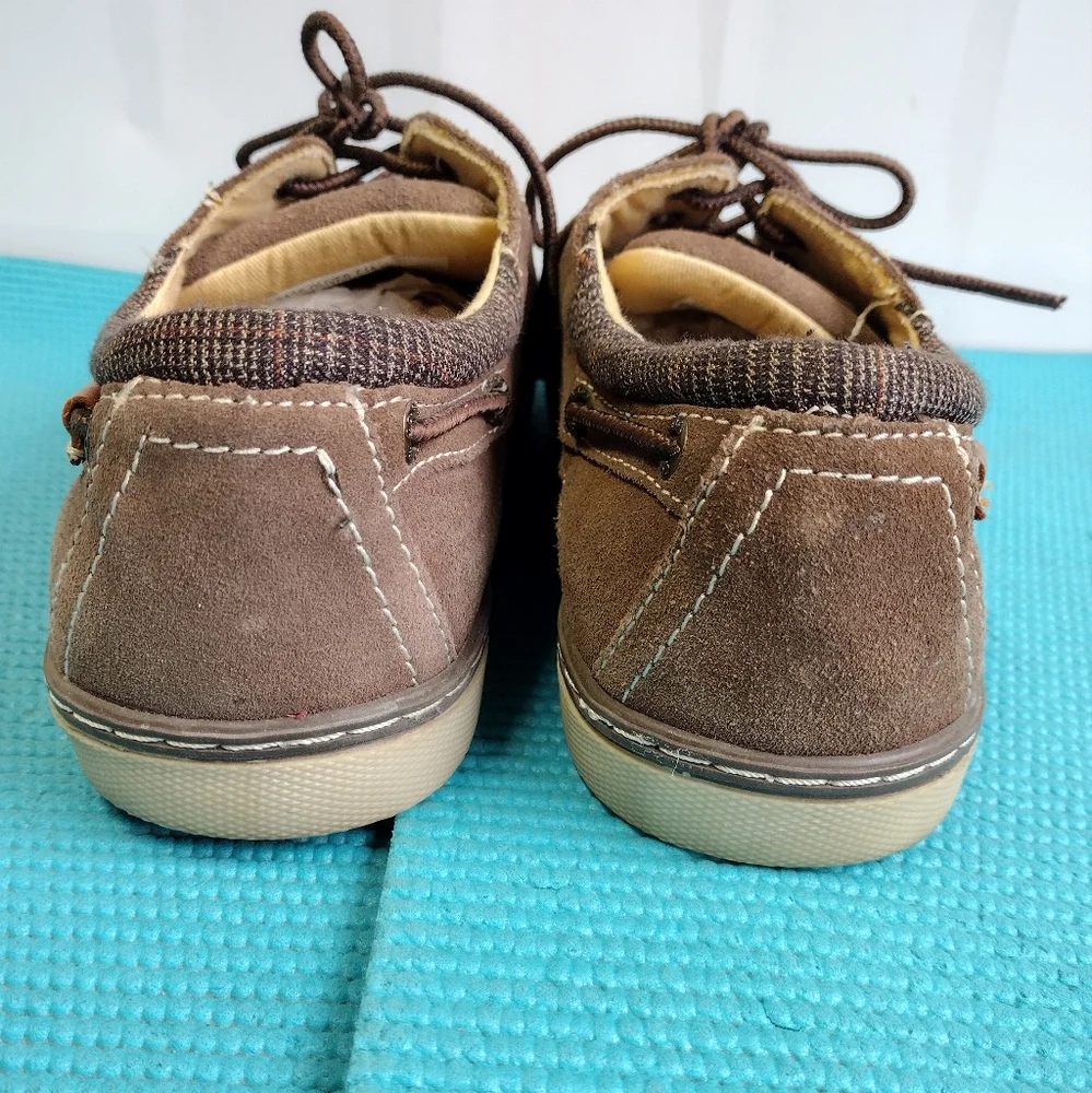 G.H Bass & Co Mens Oliver F14 Boat Shoes Loafers Leather & Fabric Brown - 10
